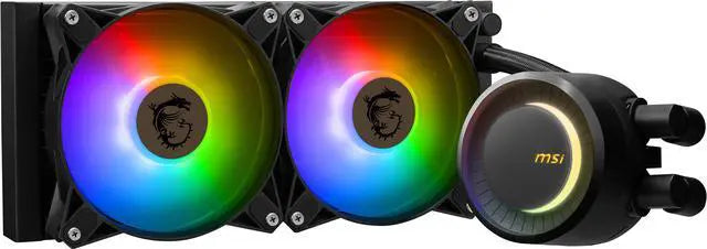 Alt view image 5 of 5 - MSI MAG CoreLiquid E240 Black - AIO ARGB CPU Liquid Cooler - Rotating Cap Design - 240mm Radiator - Dual 120mm ARGB PWM Fans - LGA 1851,1700 Ready / AM5 Compatible